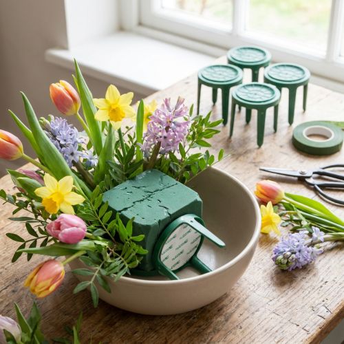Artikel Pinholder blomsterarrangemang hållare självhäftande för blomskum 3cm 5 st