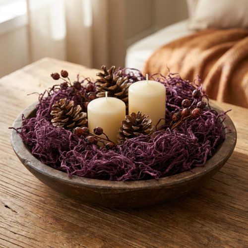 Mulberry-bomull i aubergine, naturligt dekorativt material, flexibelt och mångsidigt, 150 g | Floristik24.se
