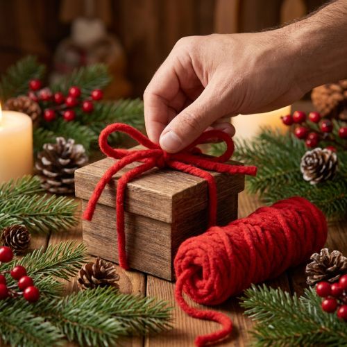 Filtsnöre fleece Mirabell 25m röd | Floristik24.se