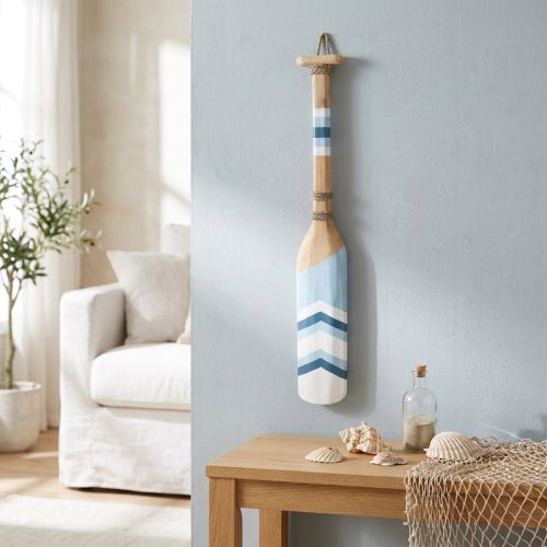 Dekorativ paddel träväggdekoration Maritim dekorativ träpaddel målad 78cm | Floristik24.se