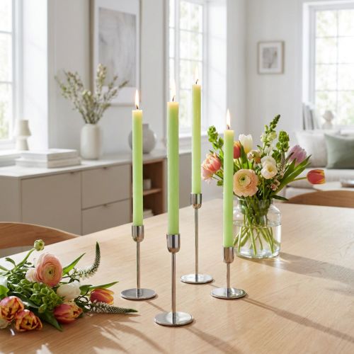Limegröna färgade koniska ljus 22×240 mm 12 st | Floristik24.se