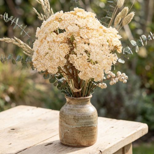 Konstgjorda rölleka-krämblommor Achillea 30 cm 6 st | Floristik24.se