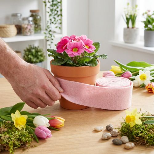 Filtband rosa kruka band ull band ull filt B15cm L5m | Floristik24.se