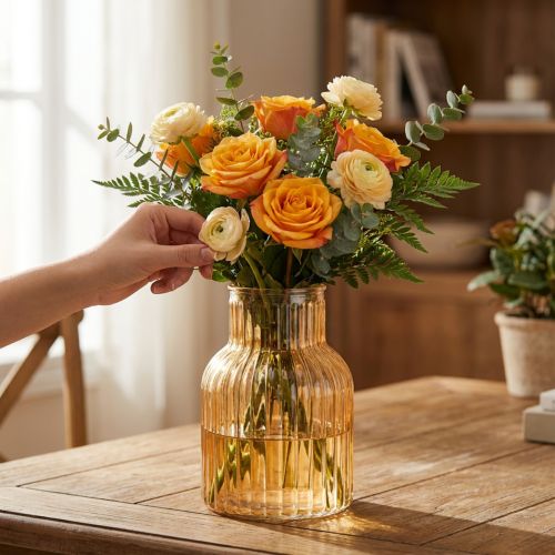 Glasvas i orange, retrostil