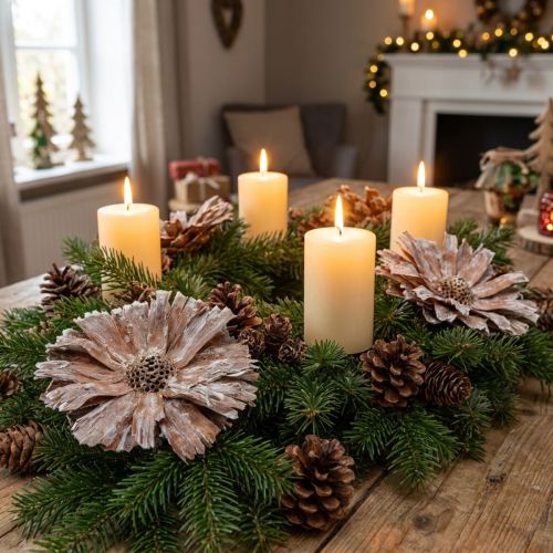 Protea rosett 8-9cm vittvättad 25 st | Floristik24.se