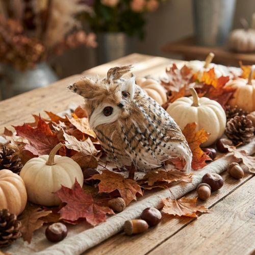 Skogsugla, höstdekoration, dekorativ uggla, Halloween H16cm | Floristik24.se