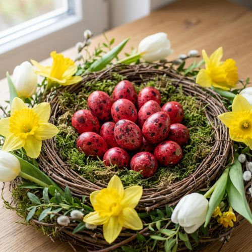 Vaktelägg röd 3cm påskdekoration 50 st | Floristik24.se