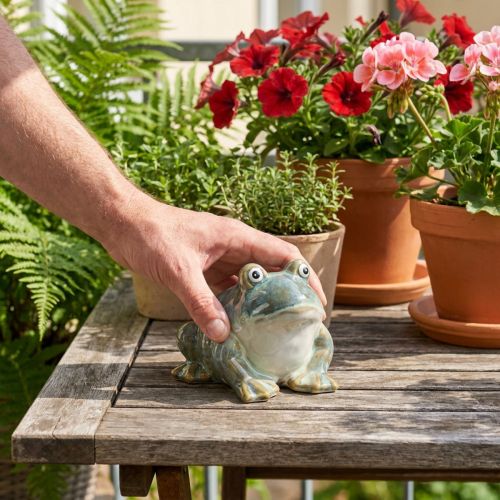 Artikel Grodfigur, sommardekoration av keramik för hem och balkong, 12 cm