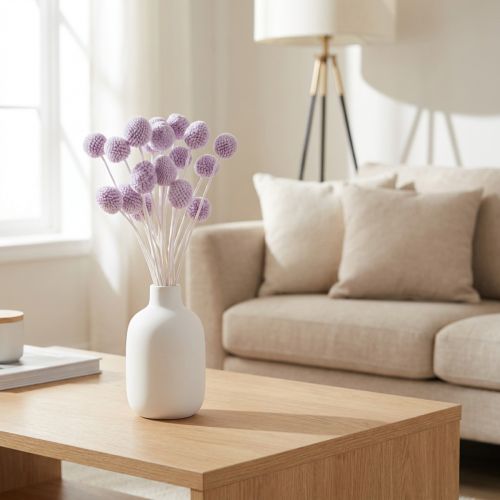 Artikel Craspedia torkade blommor för modern bordsdekoration i ditt hem, 55 cm, 20 stycken