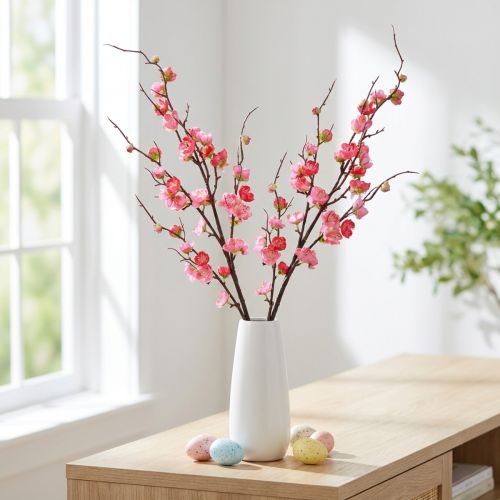 Körsbärsblom Gren Dekoration Konstgjord gren Mörk Rosa 96cm 2st | Floristik24.se