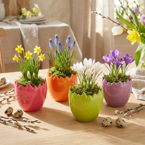 Artikel Mini Blomkruka Påskägg Färgglada Ägg Vaser Pastell 8,5cm 4 St