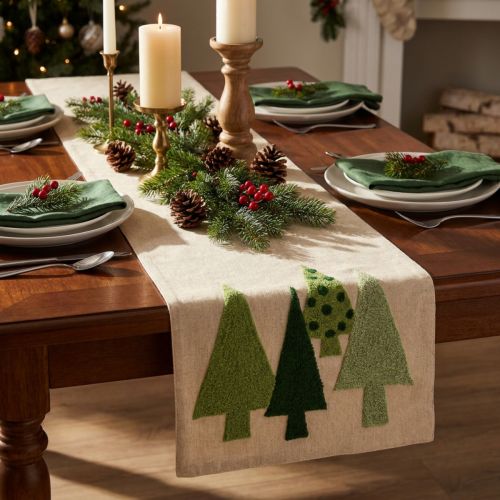 Bordslöpare julgranar gröna 140x41,5cm | Floristik24.se