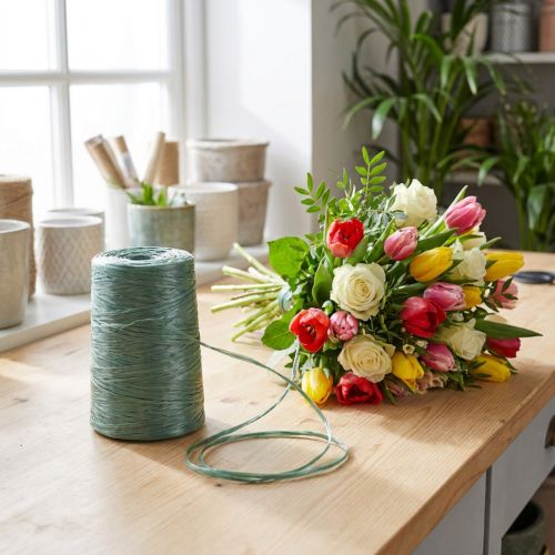 Trädgårdsmästarens raffia grön raffia florister 3500m 5st | Floristik24.se