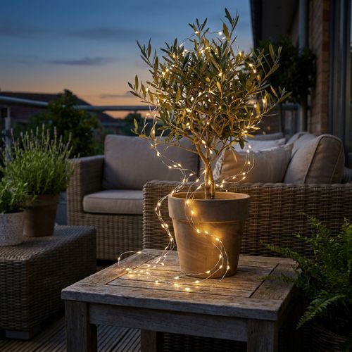 LED fairy lights tråd fairy lights timer utanför 180cm | Floristik24.se