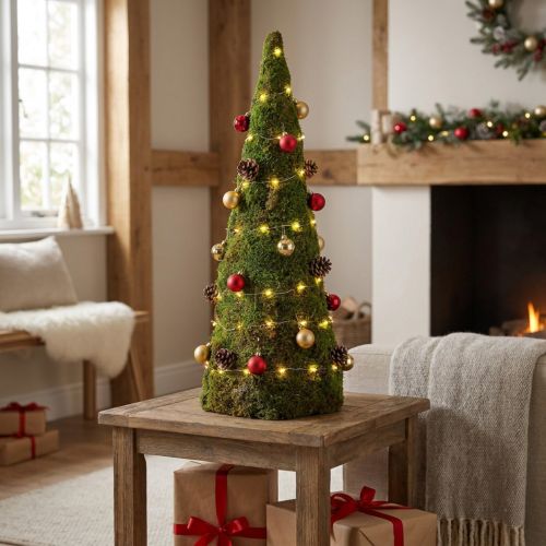 Julgran mossgran dekoration i grön natur Ø25cm H70cm | Floristik24.se