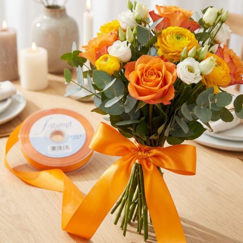 Present- och dekorationsband 15mm x 50m Orange | Floristik24.se