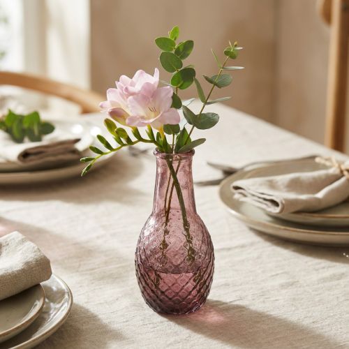 Minivas Lila Glasvas Blomvas Glas Diamanter Ø6cm H12cm | Floristik24.se