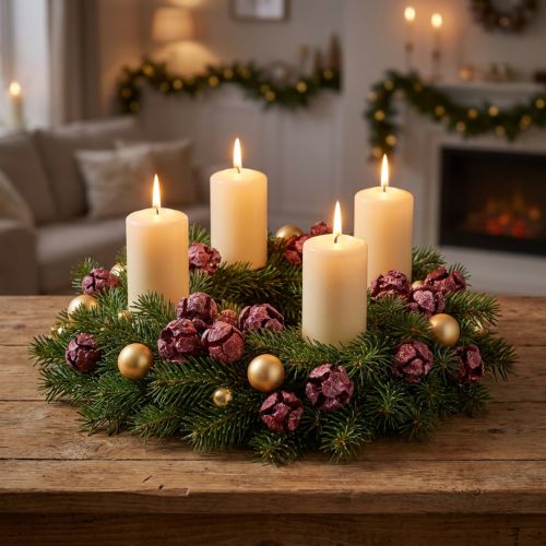 Cypresskottar Frostad Naturlig Dekoration 3cm Mörkröd 500g | Floristik24.se