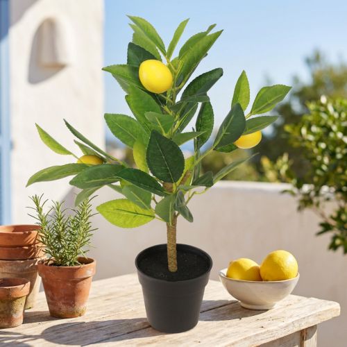 Konstgjort citronträd i kruka, 40 cm högt, dekorativt höjdpunkt | Floristik24.se