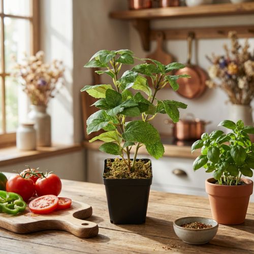 Mynta i kruka, konstgjorda örter, grön växt, H24cm | Floristik24.se