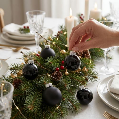 Svarta julkulor glas mini matt glans Ø3cm 22 st | Floristik24.se