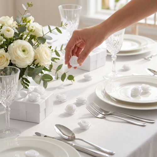Diorrose för limning och spridning vit Ø1,5cm 24 st | Floristik24.se