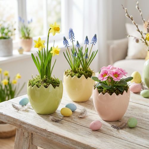Blomkruka med påskäggsmotiv