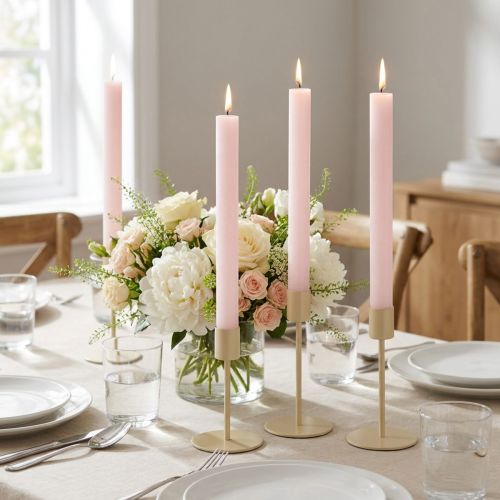 Artikel Koniska ljus ljusrosa enfärgade ljus rosa 34x240mm 4 st