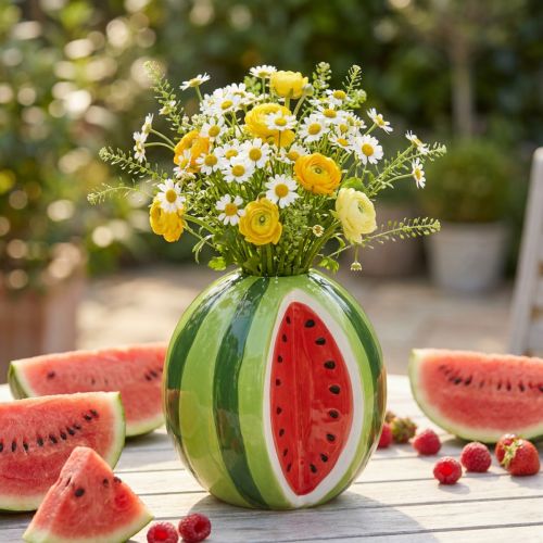 Artikel Keramikvas vattenmelon dekorativ vas keramik H12cm