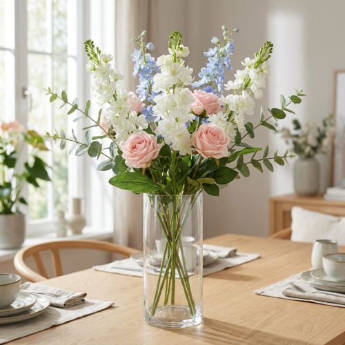 Levkoje Vit konstgjord blomma Konstgjord stamblomma 78cm | Floristik24.se