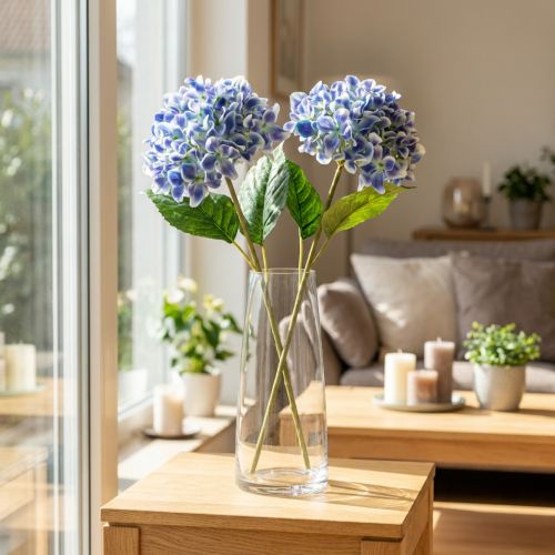 Blommande hortensiagren för elegant heminredning, 80 cm, 2 stycken | Floristik24.se
