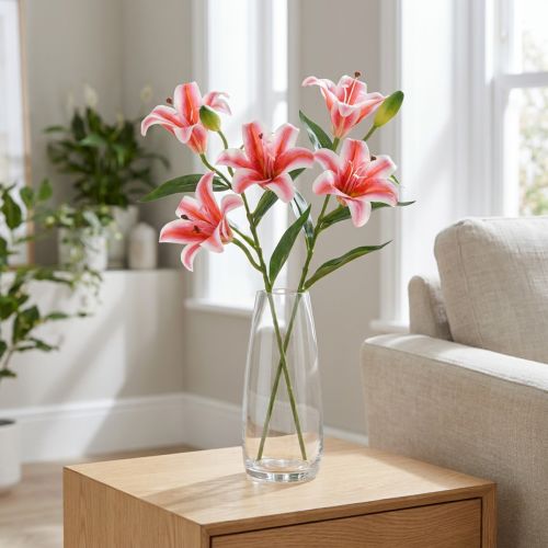Konstgjord lilja för elegant vardagsrumsdekoration och realistiskt utseende, 67 cm, 2 stycken | Floristik24.se