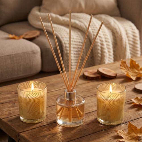 Presentset rumsdoft doftljus i glas vaniljdoft | Floristik24.se