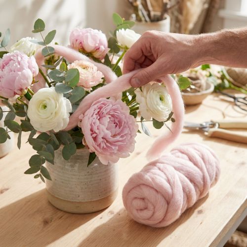 Lunte Rosa Ull Lunte Naturull