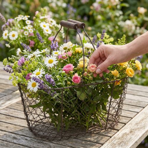Trådkorg oval med handtag 27x16,5cm H13,5cm brun | Floristik24.se