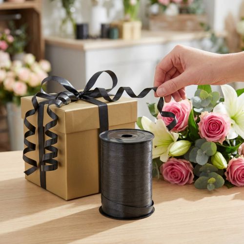 Curlingband svart 10mm 250m | Floristik24.se