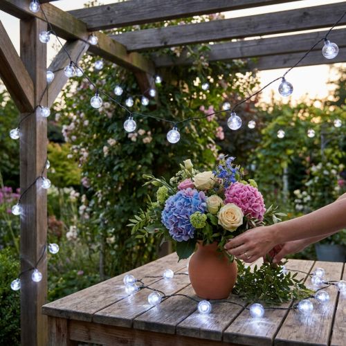 Artikel Ball fairy lights körsbär utomhus kallvit 60 LED 900cm