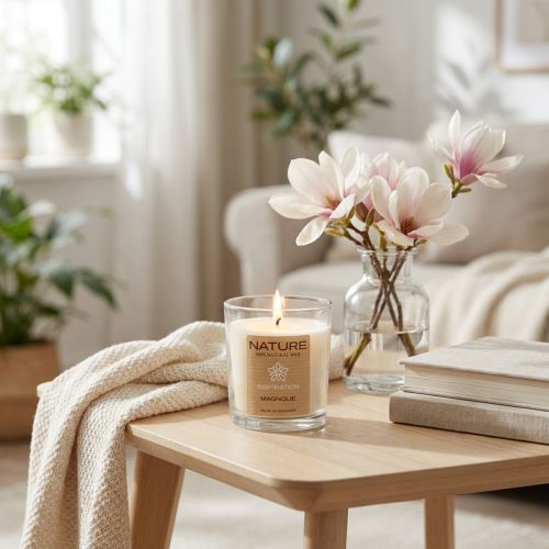 Artikel Doftljus i glas av naturligt vax Wenzel Candles Magnolia 85×70mm