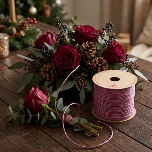 Trådlindad 50m Bordeaux | Floristik24.se