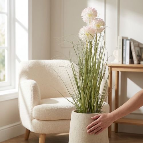 Konstgjorda blommor dekorativ bollblomma allium prydnadslök konstgjord 78cm | Floristik24.se