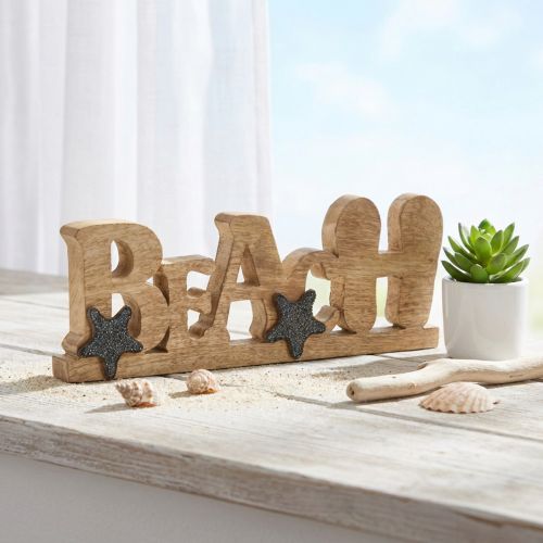 Stativ bokstäver "Beach" maritim dekoration trä 35×12cm | Floristik24.se