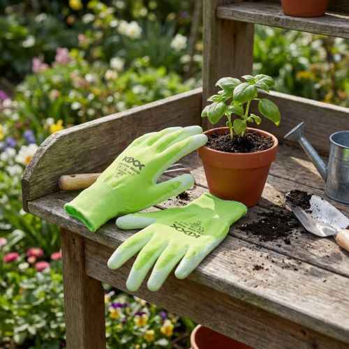 Kixx trädgårdshandskar i nylon storlek 8 ljusgrön, lime | Floristik24.se