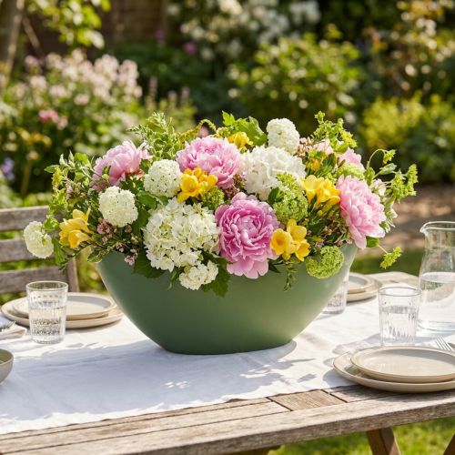 Plastbåt grön 55,5cm x 14,5cm H17,5cm 1 st | Floristik24.se