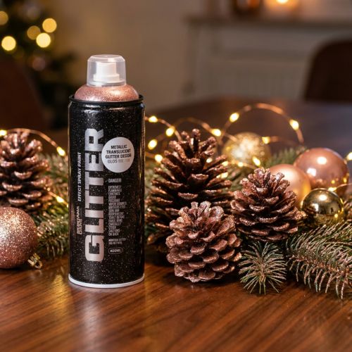 Glitterspray, roséguld,