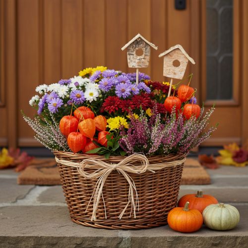 Dekorativt fågelholk, björk, 5 cm, blomsterpålar, 4 stycken | Floristik24.se