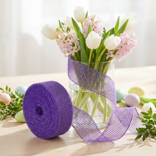 Lila juteband, 5 cm brett, 40 m långt | Floristik24.se