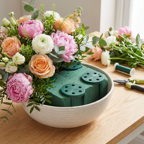 Pinholder blomsterarrangemang hållare för blommigt skum grön 3cm 50 st | Floristik24.se