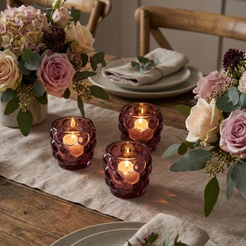 Ljushållare värmeljushållare i glas i Berry Ø7cm H7cm 6 st | Floristik24.se