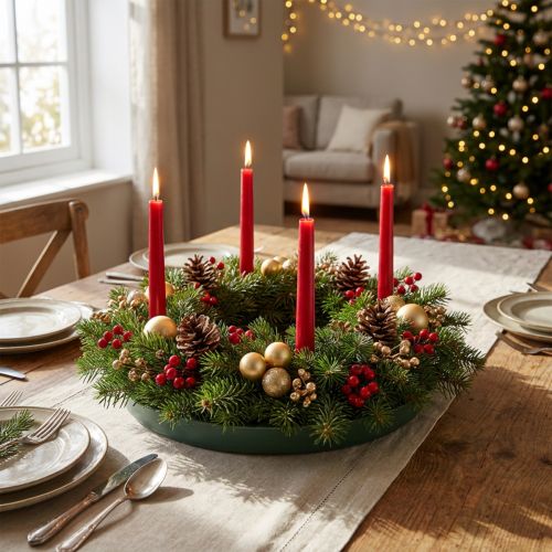 Blommig skumring med skål grön Ø30cm H4,5cm 2 st | Floristik24.se