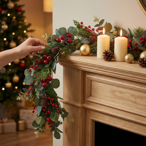Julgirlang, grangrenar, eukalyptus, barrträd, bär, 160 cm | Floristik24.se